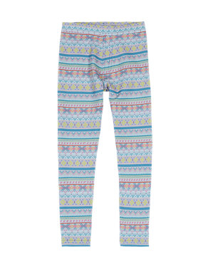 Cotton Rich Fair Isle Jeggings (1-7 Years) Image 2 of 3
