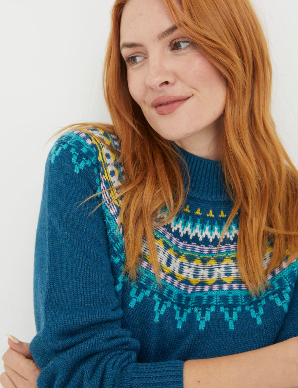 Cotton Rich Fair Isle Jumper with Wool FatFace M&S