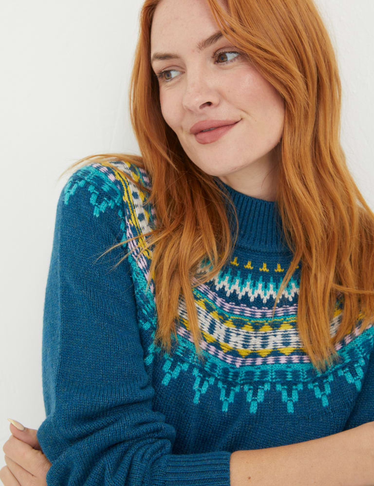Cotton Rich Fair Isle Jumper with Wool FatFace M&S