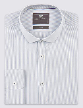Cotton Rich Fine Striped Stretch Shirt Image 2 of 6
