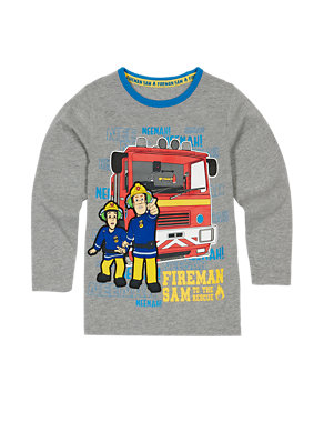 Cotton Rich Fireman Sam™ T-Shirt with LED Lights (1-6 Years) Image 2 of 3