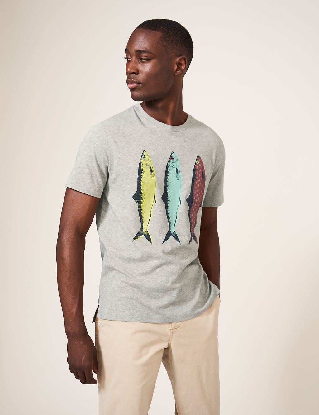Cotton Rich Fish Graphic Crew Neck T-Shirt | White Stuff | M&S