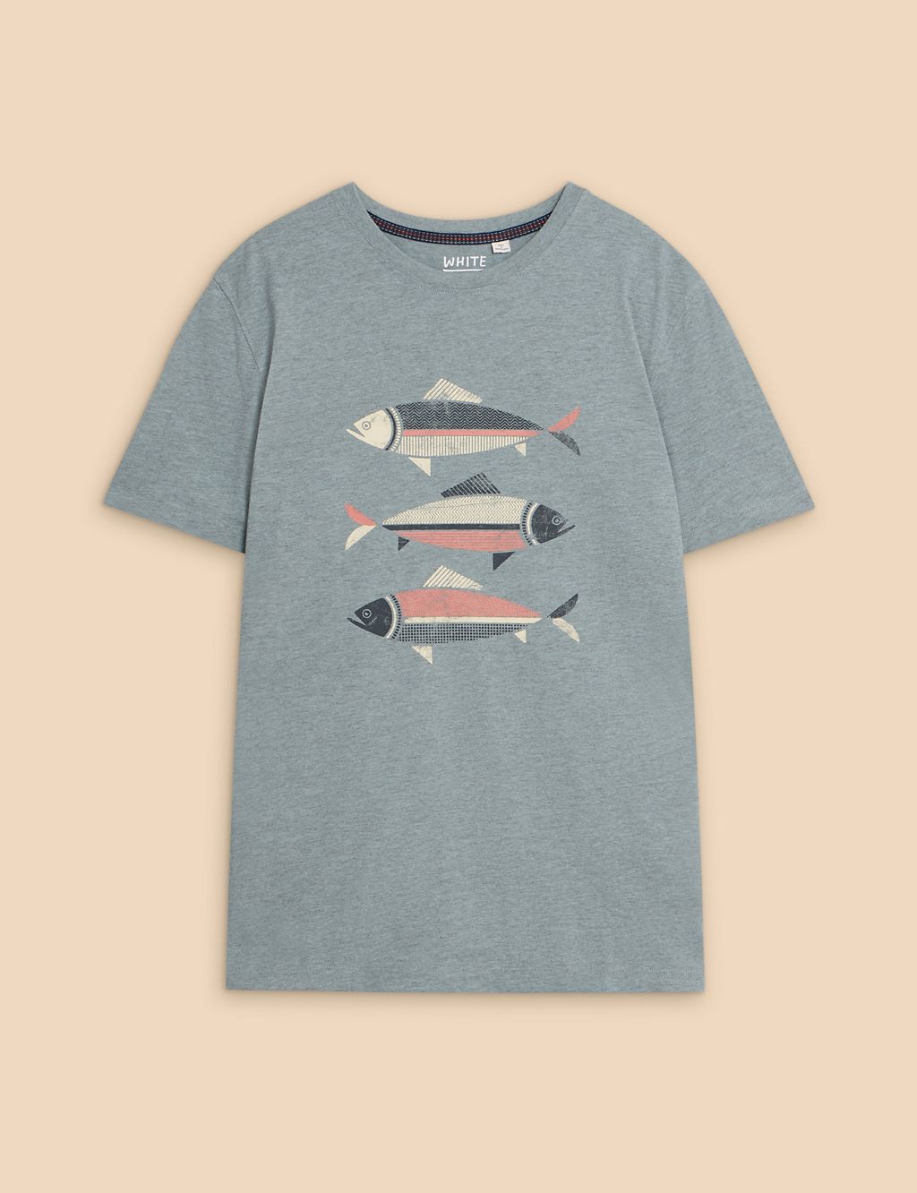 Cotton Rich Fish Graphic Crew Neck T-Shirt 1 of 6