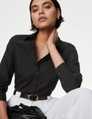 Cotton Rich Fitted Collared Shirt | M&S Collection | M&S