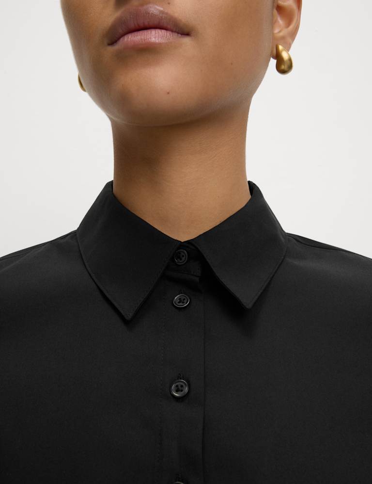 Cotton Rich Fitted Collared Shirt