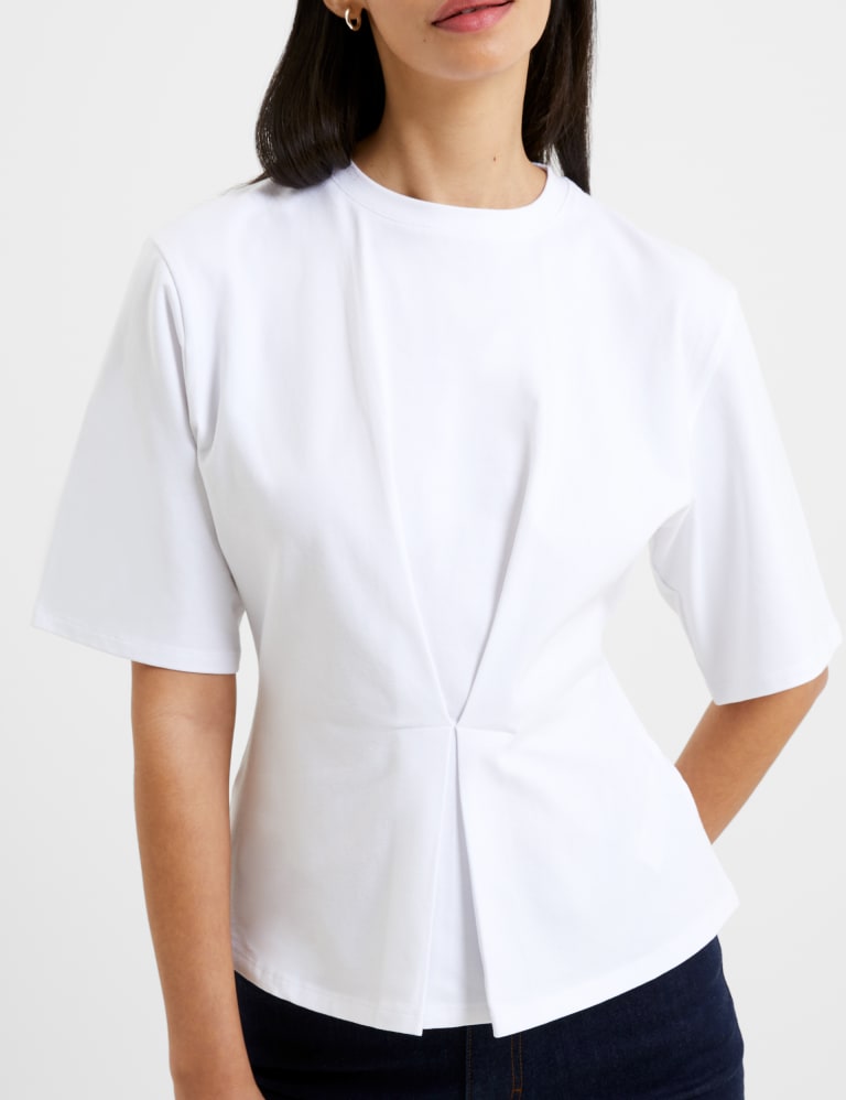 White short sleeve peplum top sales