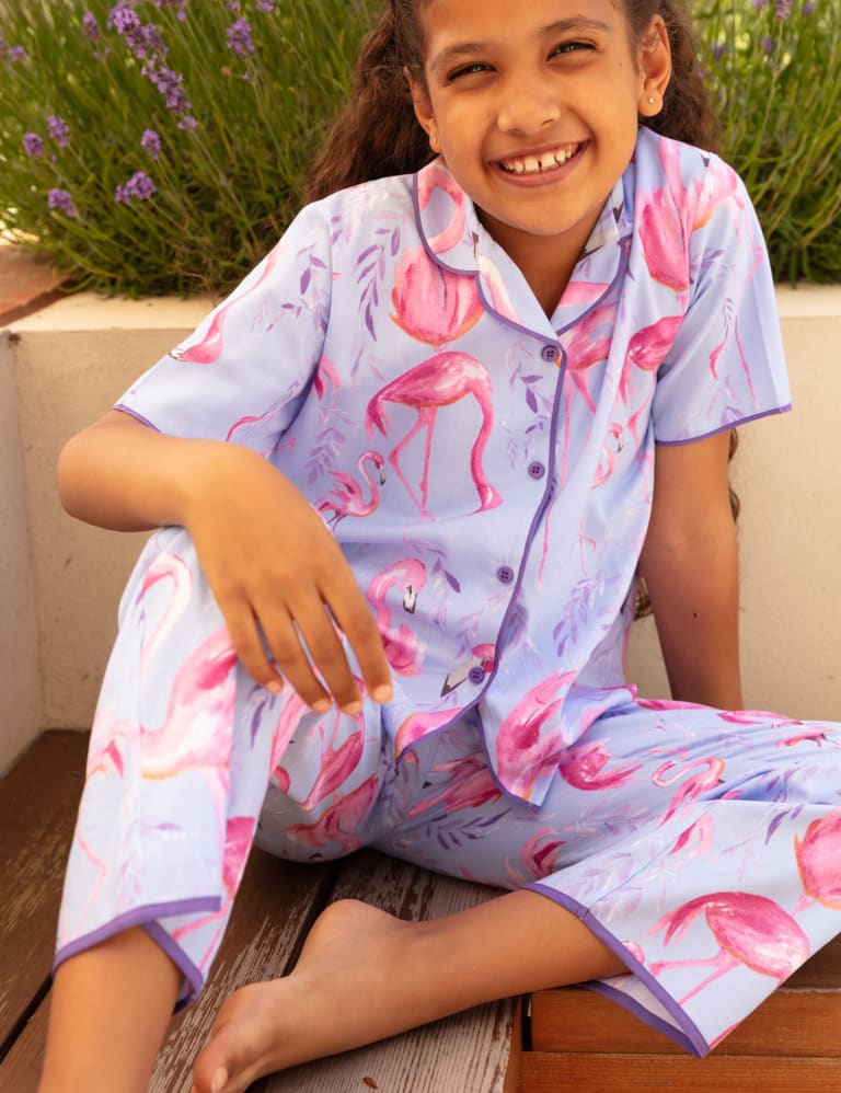 Cotton Rich Flamingo Pyjamas (2-13 Yrs) | Cyberjammies | M&S