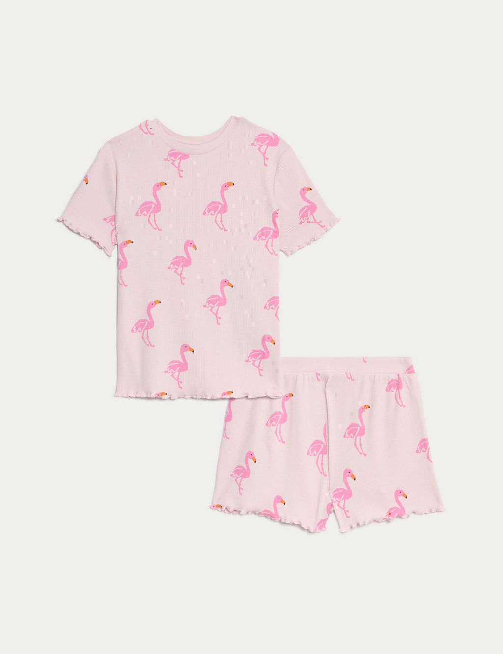 Cotton Rich Flamingo Rib Pyjamas (1-8 Yrs) 1 of 1