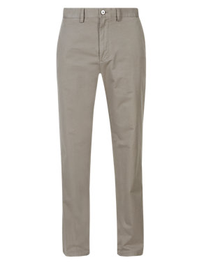 Cotton Rich Flat Front Chinos Image 2 of 4