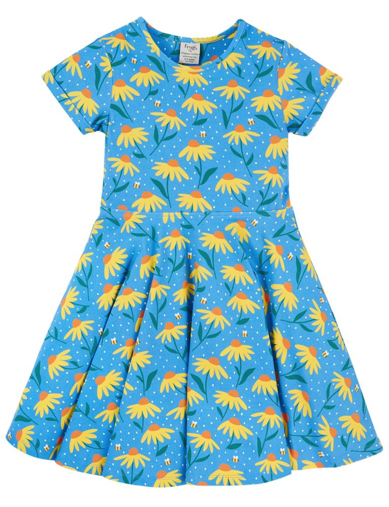 Cotton Rich Floral & Bees Dress (2-10 Yrs) 1 of 5