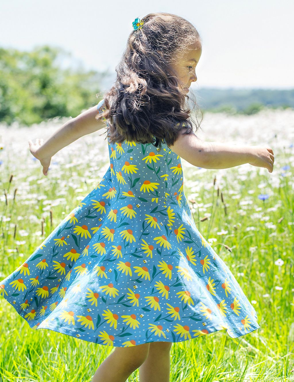 Cotton Rich Floral & Bees Dress (2-10 Yrs) 1 of 5