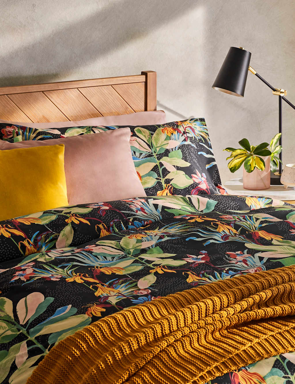 Cotton Rich Floral Bedding Set M&S