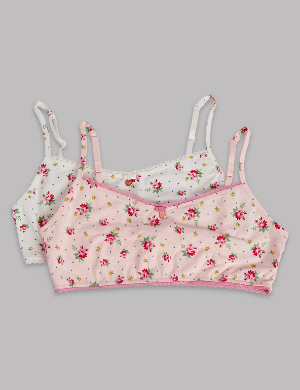 Cotton Rich Floral Crop Tops (9-16 Years) Image 1 of 2
