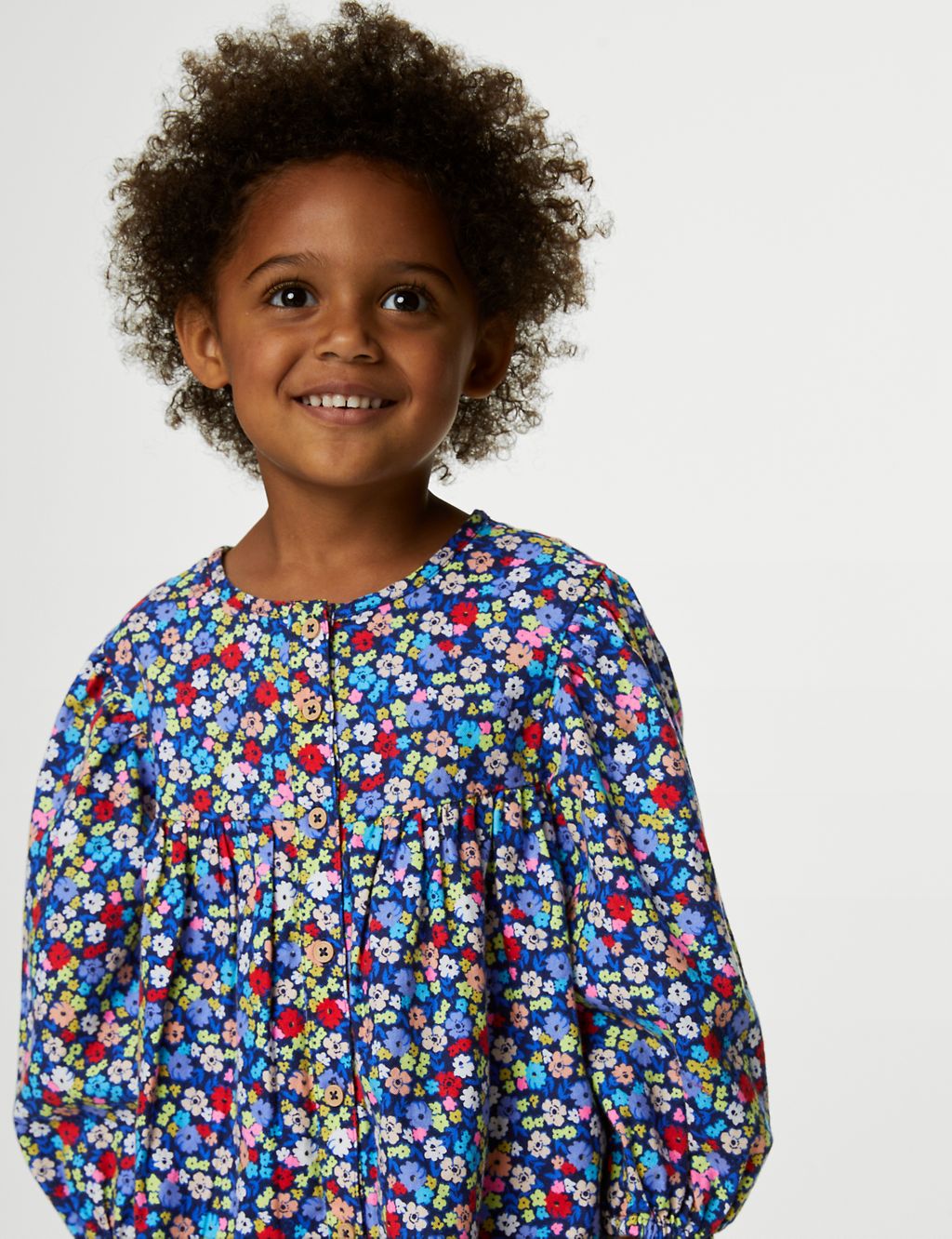 Cotton Rich Floral Dress & Tights Outfit (2-8 Yrs) | M&S Collection | M&S