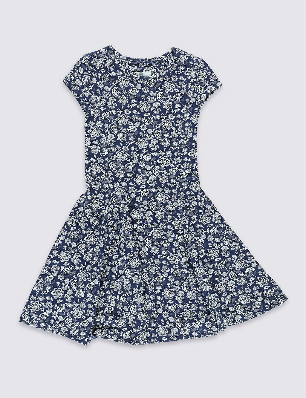 Cotton Rich Floral Dress (5-14 Years) 1 of 5