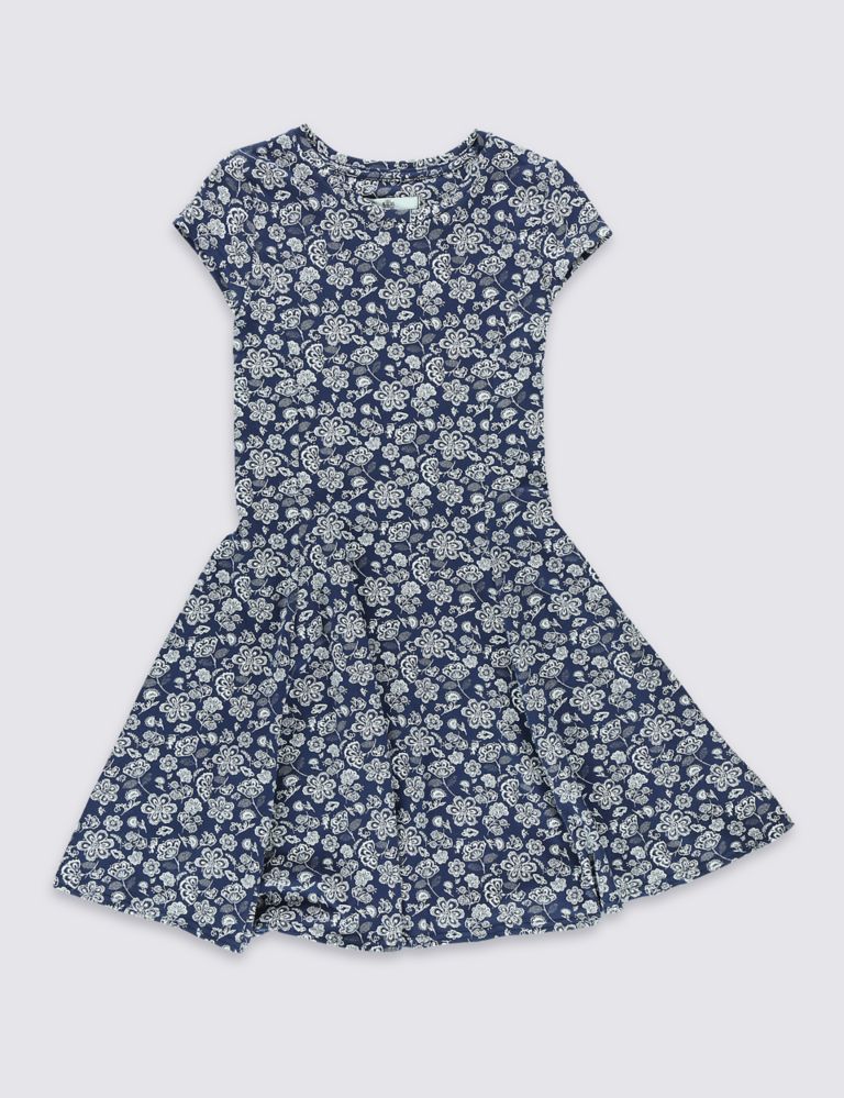 Cotton Rich Floral Dress (5-14 Years) 2 of 5