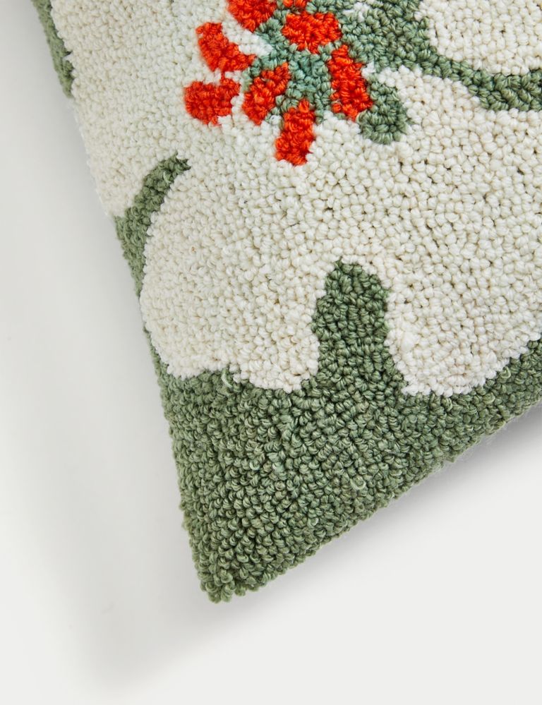 Cotton Rich Floral Embroidered Cushion 4 of 7