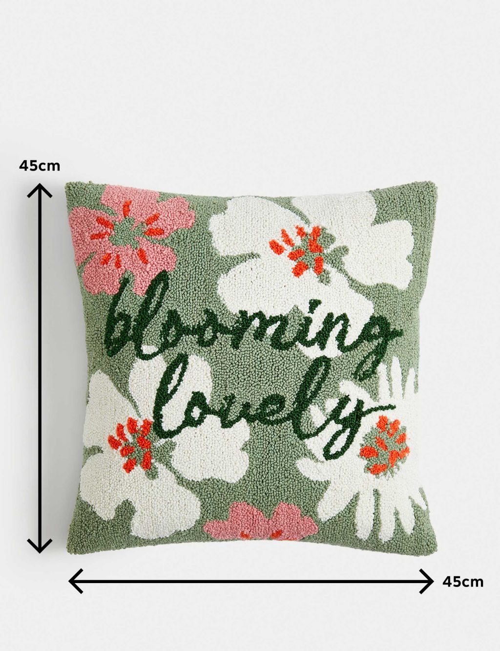 Cotton Rich Floral Embroidered Cushion 5 of 7