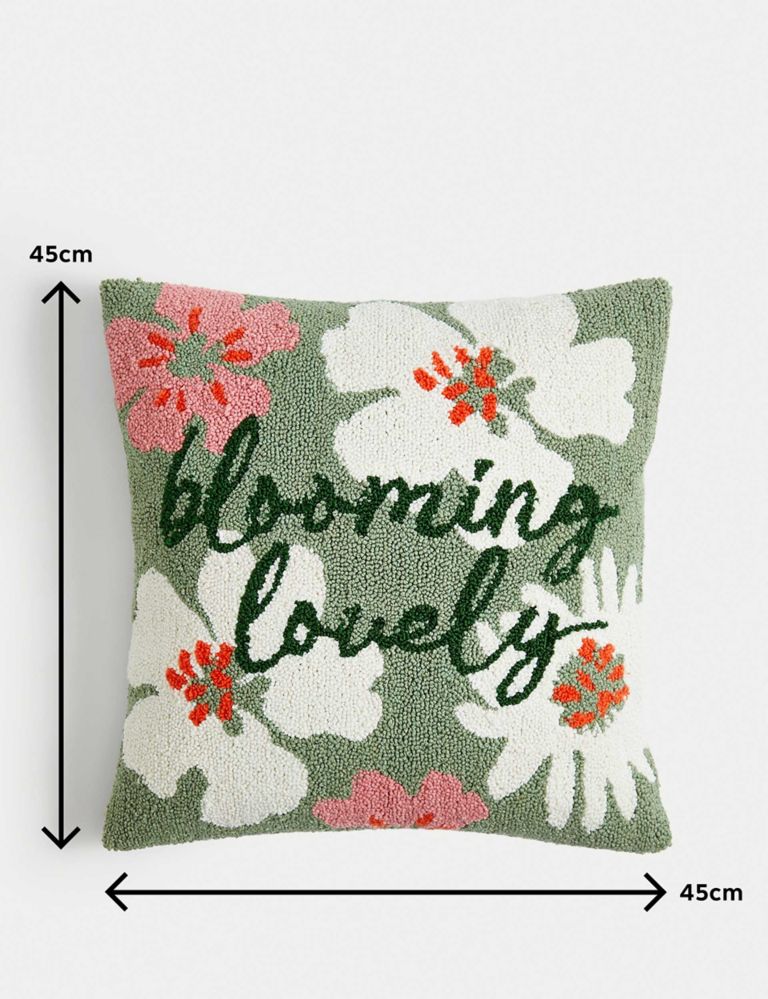 Cotton Rich Floral Embroidered Cushion 7 of 7