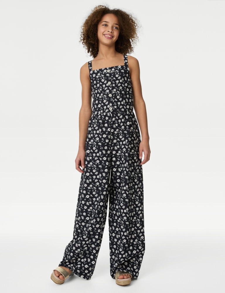 Cotton Rich Floral Jumpsuit (6-16 Yrs) 1 of 4