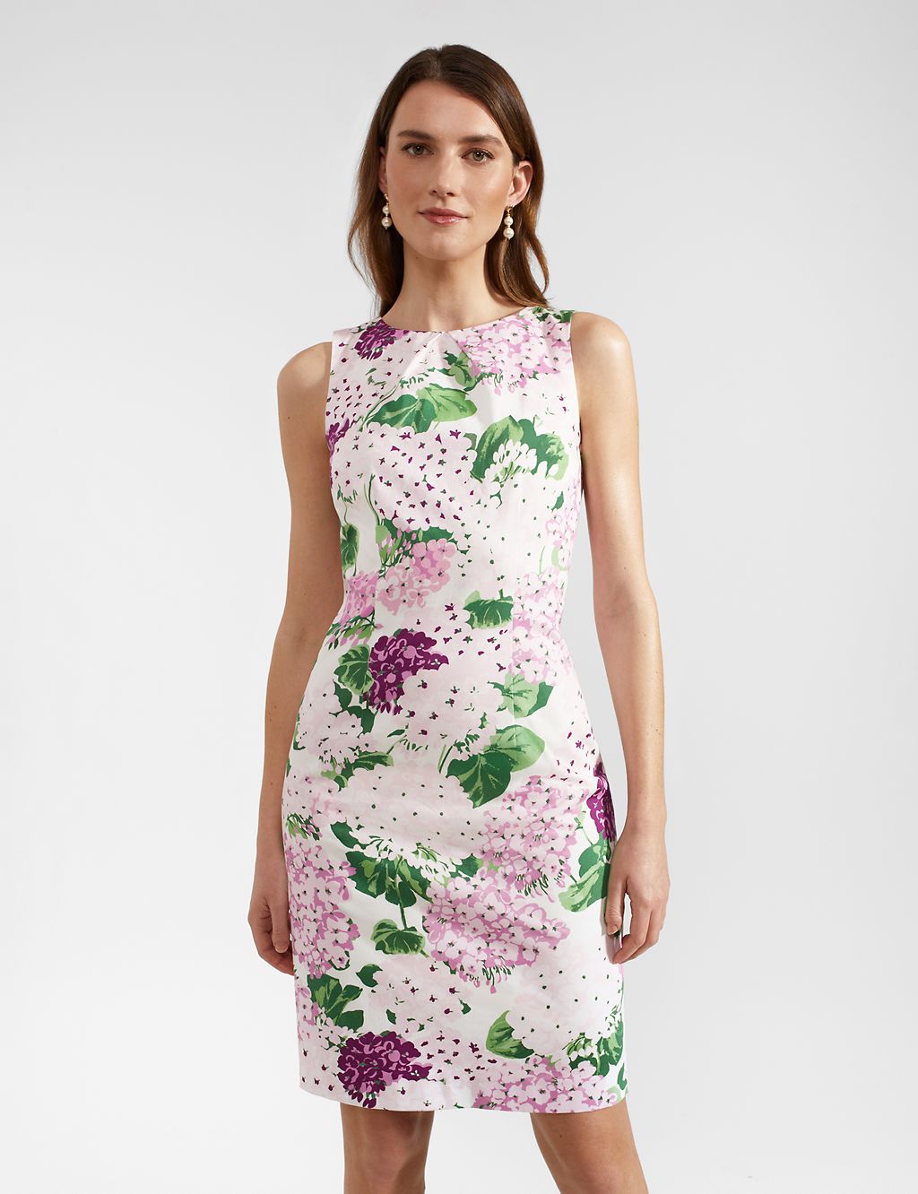 Cotton Rich Floral Knee Length Shift Dress 2 of 8