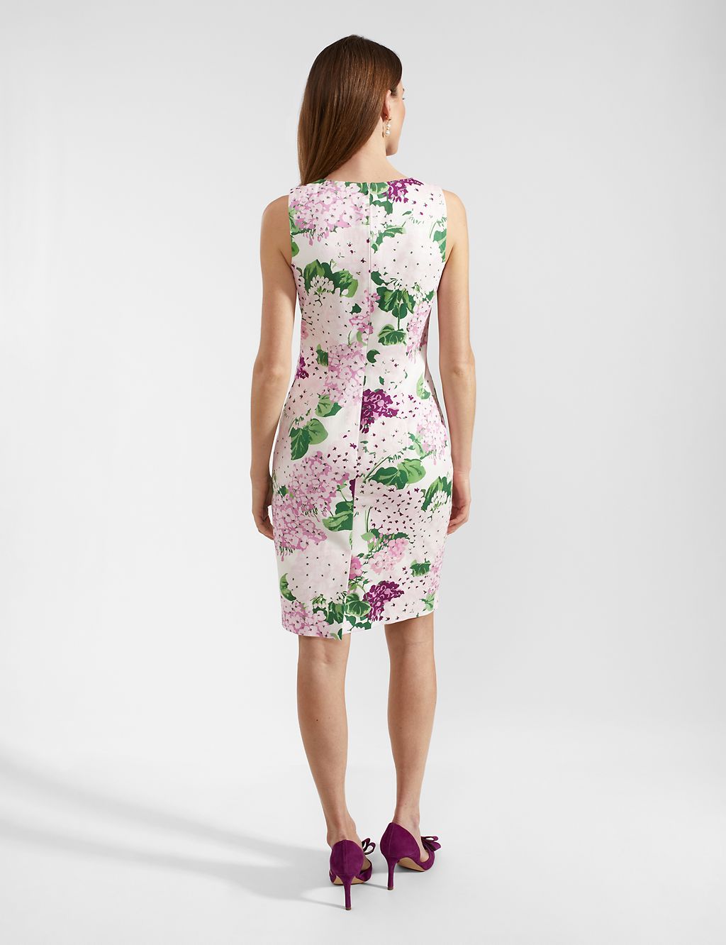 Cotton Rich Floral Knee Length Shift Dress 7 of 8