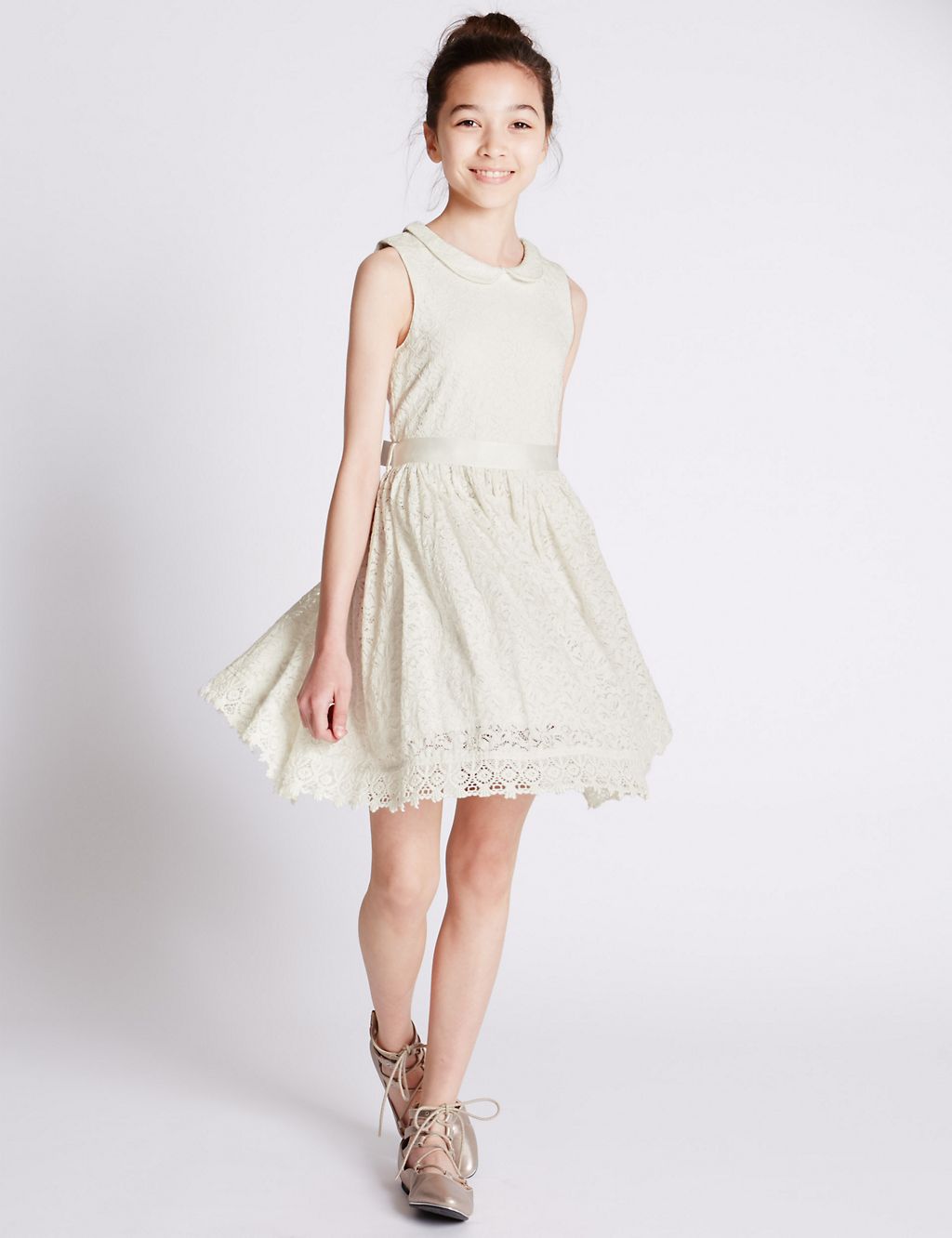 Cotton Rich Floral Lace Dress (5-14 Years) 3 of 3