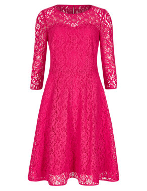 Cotton Rich Floral Lace Fit & Flare Dress Image 2 of 4