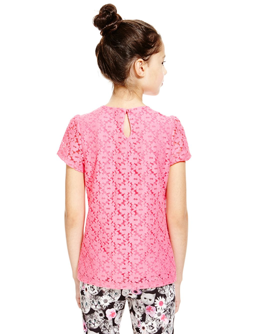 Cotton Rich Floral Lace Top (5-14 Years) 2 of 3