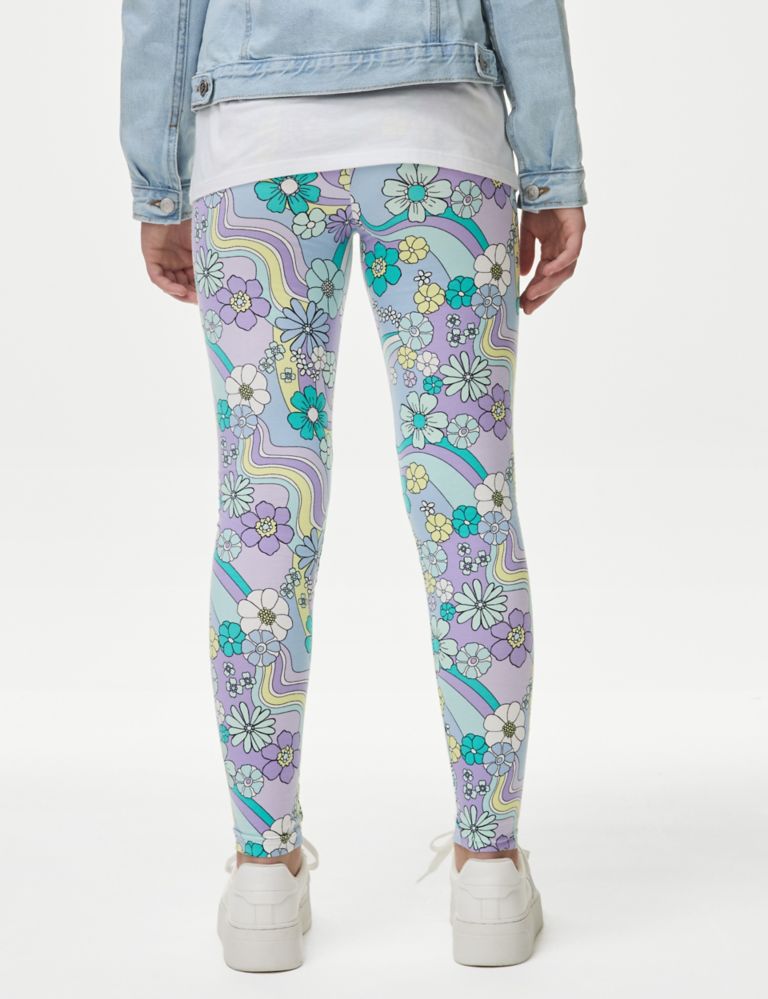 Cotton Rich Floral Leggings (6-16 Yrs) 5 of 5