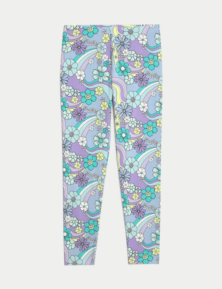 Cotton Rich Floral Leggings (6-16 Yrs) 2 of 5