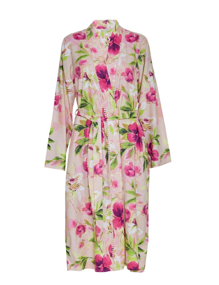 Cotton Rich Floral Long Dressing Gown 2 of 3