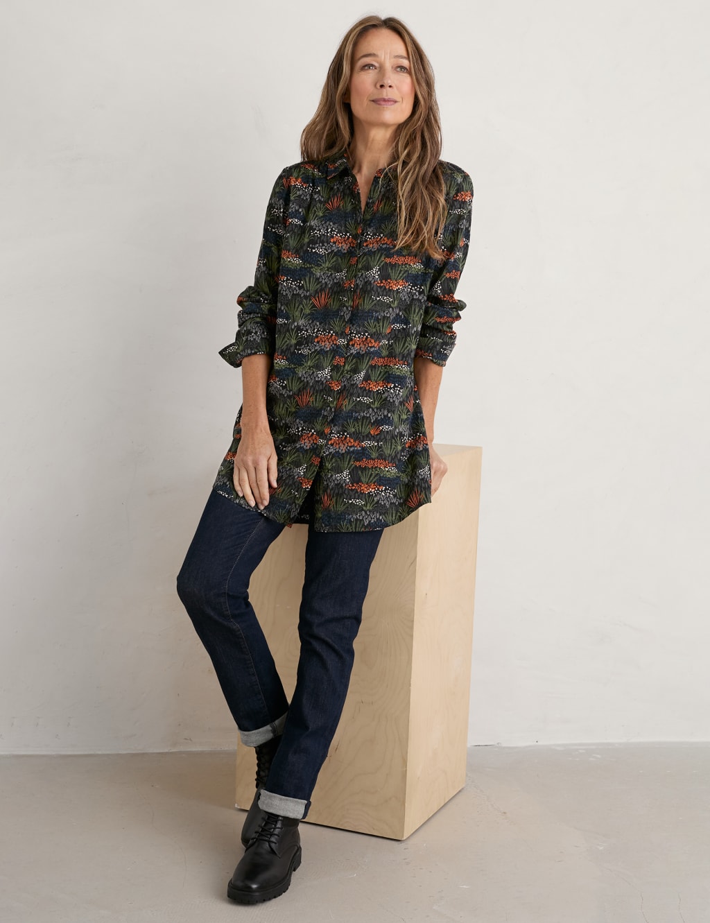 Floral longline shirt shop