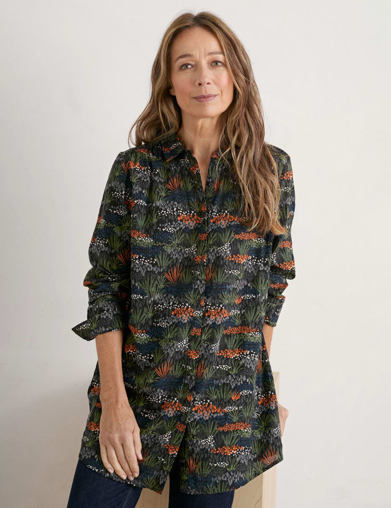 Floral longline shirt shop