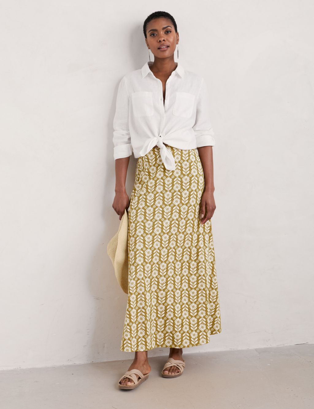 Cotton Rich Floral Maxi A-Line Skirt 2 of 6