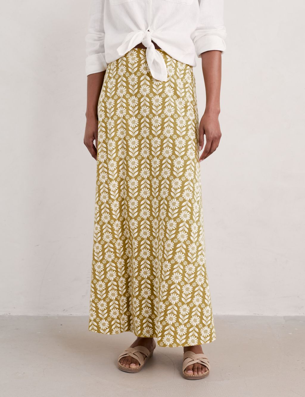 Cotton Rich Floral Maxi A-Line Skirt 4 of 6