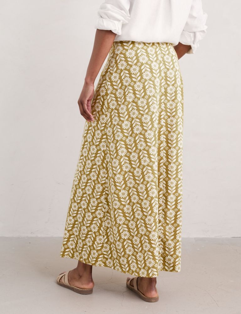 Cotton Rich Floral Maxi A-Line Skirt 5 of 6