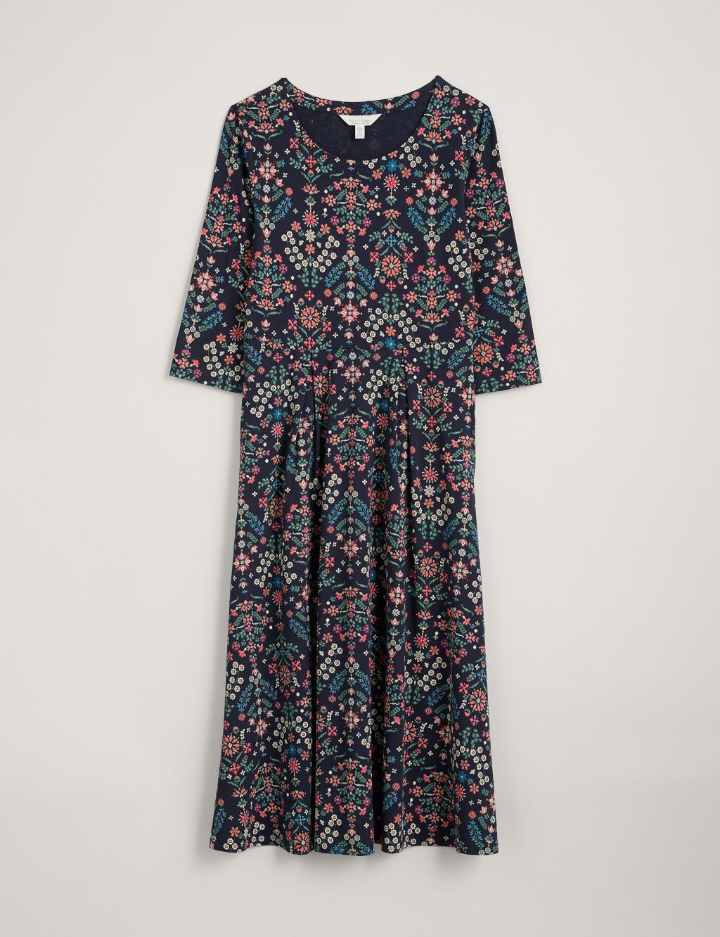 Cotton Rich Floral Midi Waisted Dress | Seasalt Cornwall | M&S