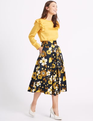 marks and spencer floral skirt