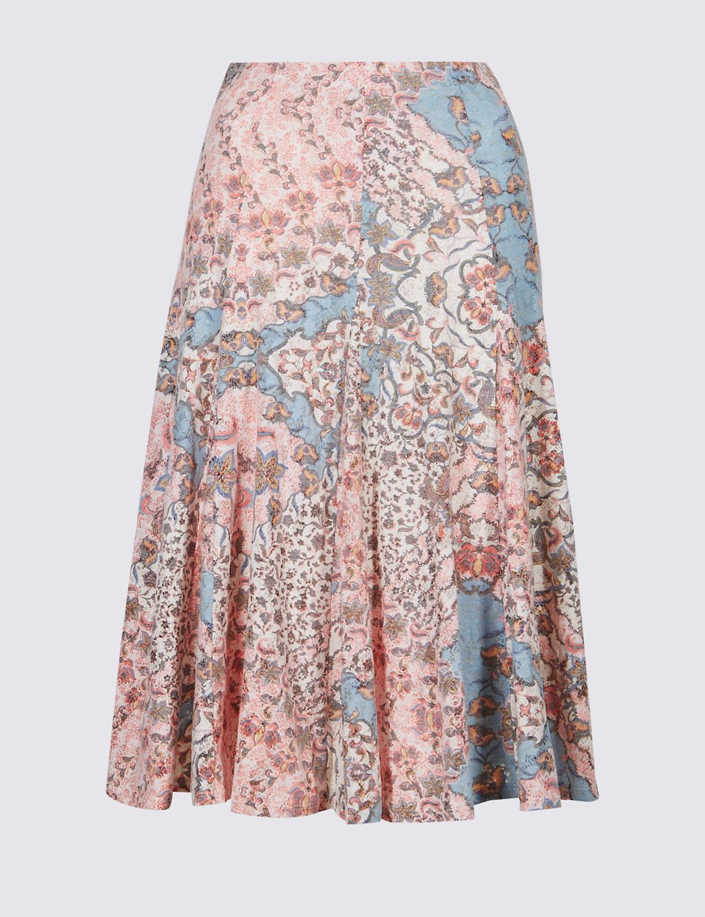 Cotton Rich Floral Print A-Line Midi Skirt 1 of 5