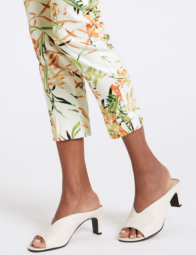 Cotton Rich Floral Print Cropped Trousers 6 of 6