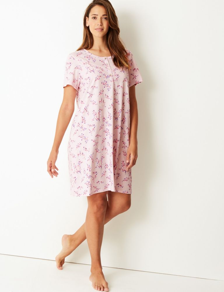 Cotton Rich Floral Print Nightdress 1 of 4