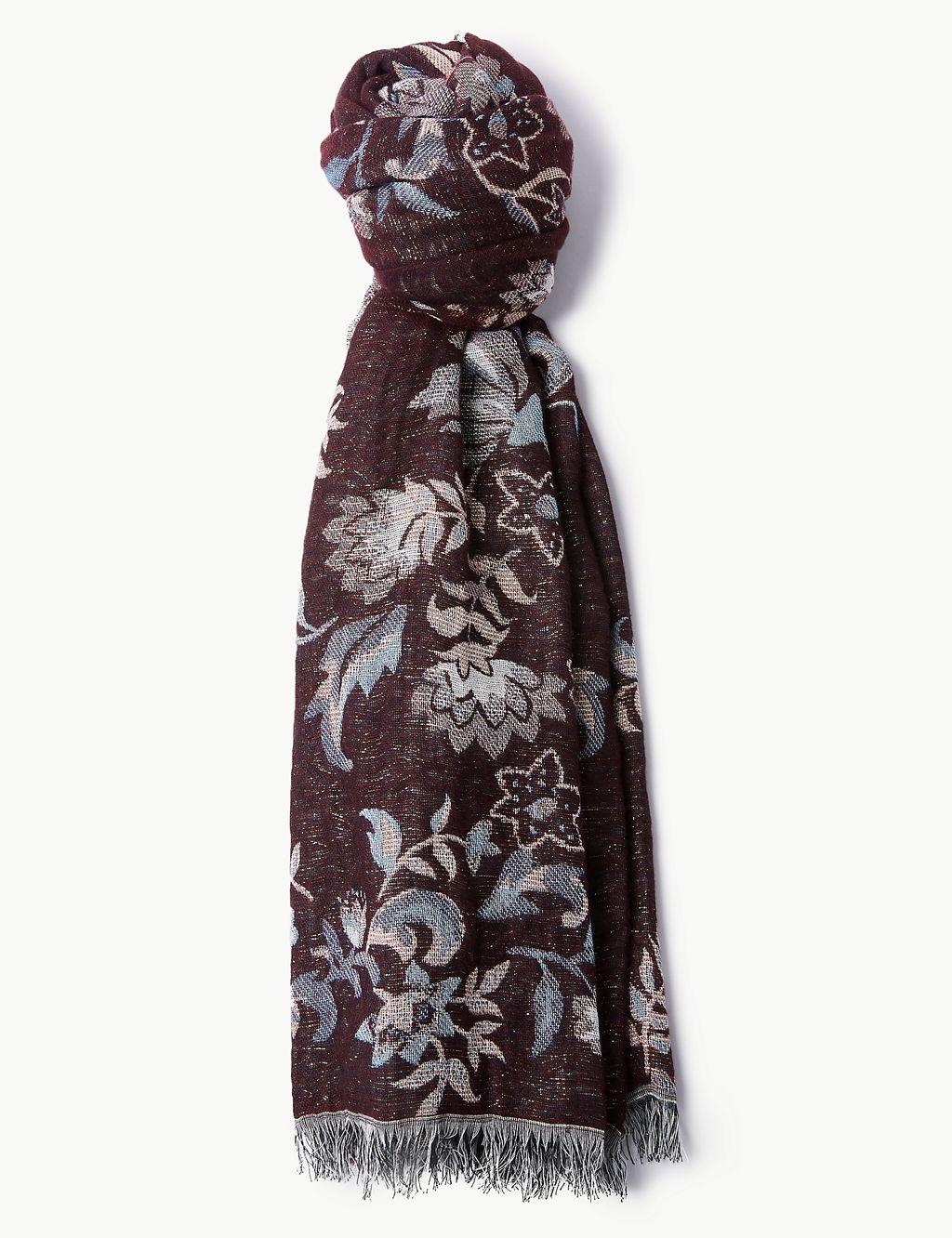 Cotton Rich Floral Print Scarf 1 of 3