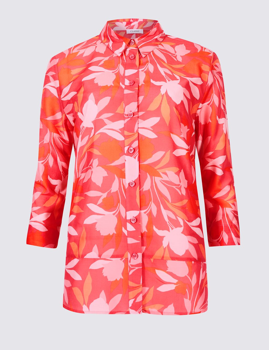Cotton Rich Floral Print Shirt with Silk 1 of 5