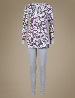 Cotton Rich Floral Pyjama Set Image 2 of 4