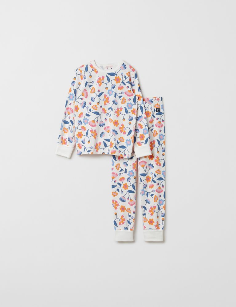 Cotton Rich Floral Pyjamas (1-10 Yrs) 1 of 3