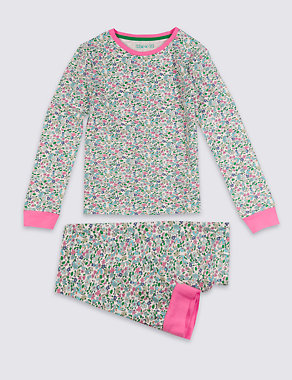 Cotton Rich Floral Pyjamas (1-16 Years) Image 2 of 4