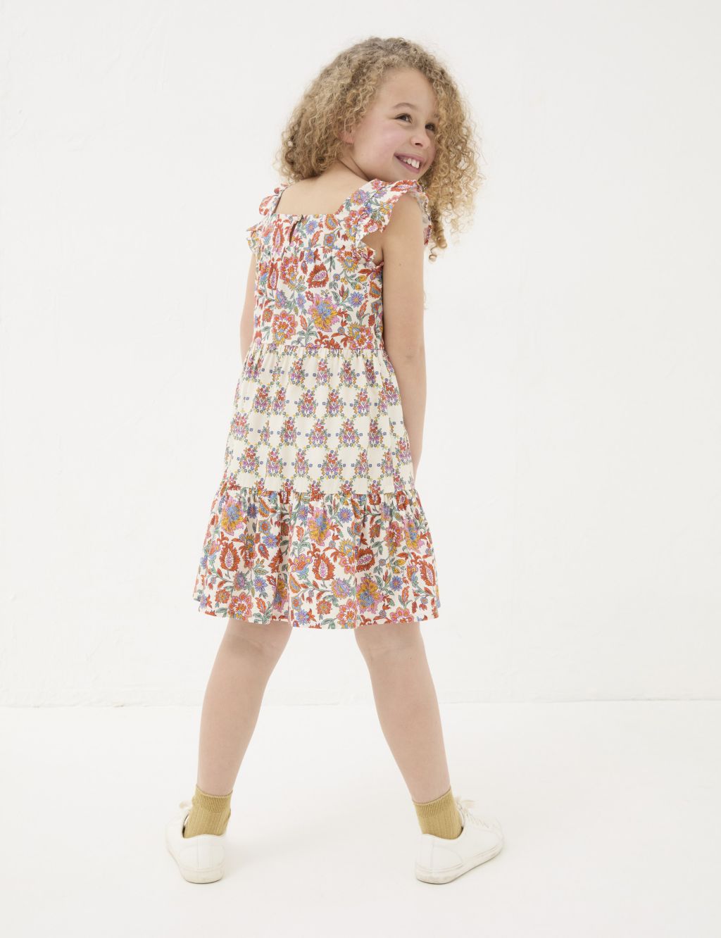 Cotton Rich Floral Shirred Dress (3-13 Yrs) 2 of 4