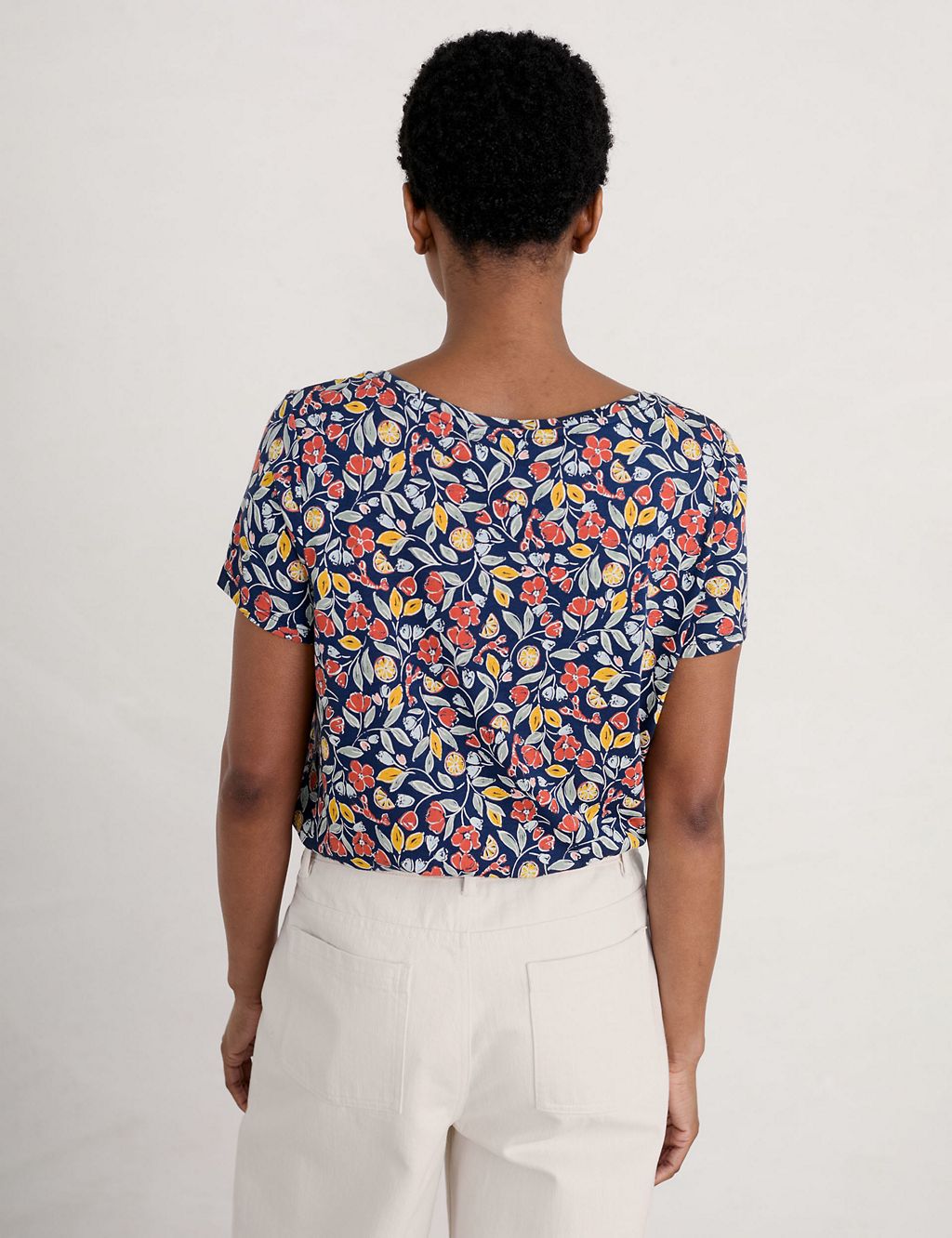 Cotton Rich Floral Short Sleeve Top 4 of 5