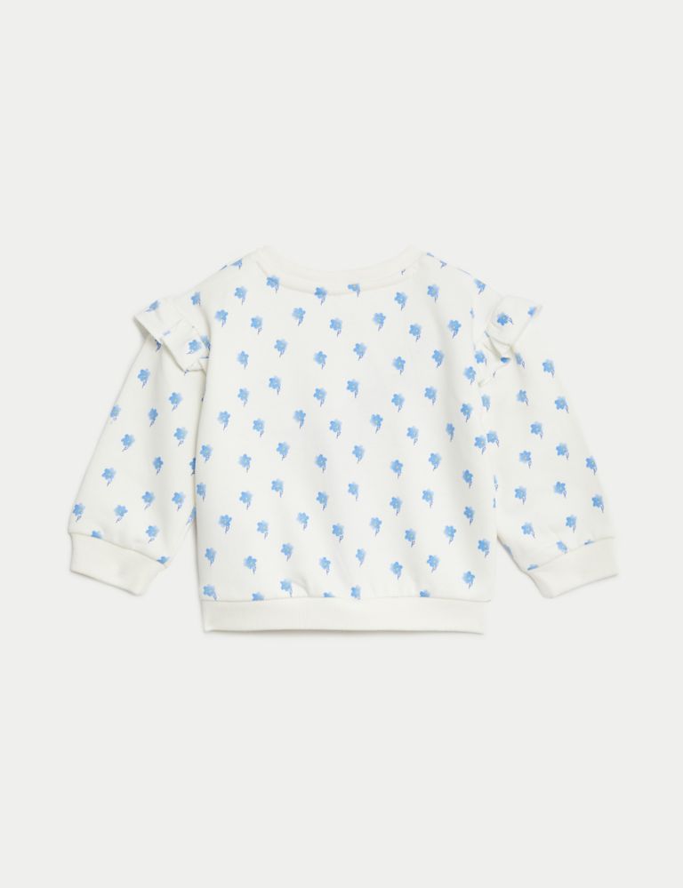 Cotton Rich Floral Sweatshirt (0-3 Yrs) 2 of 3